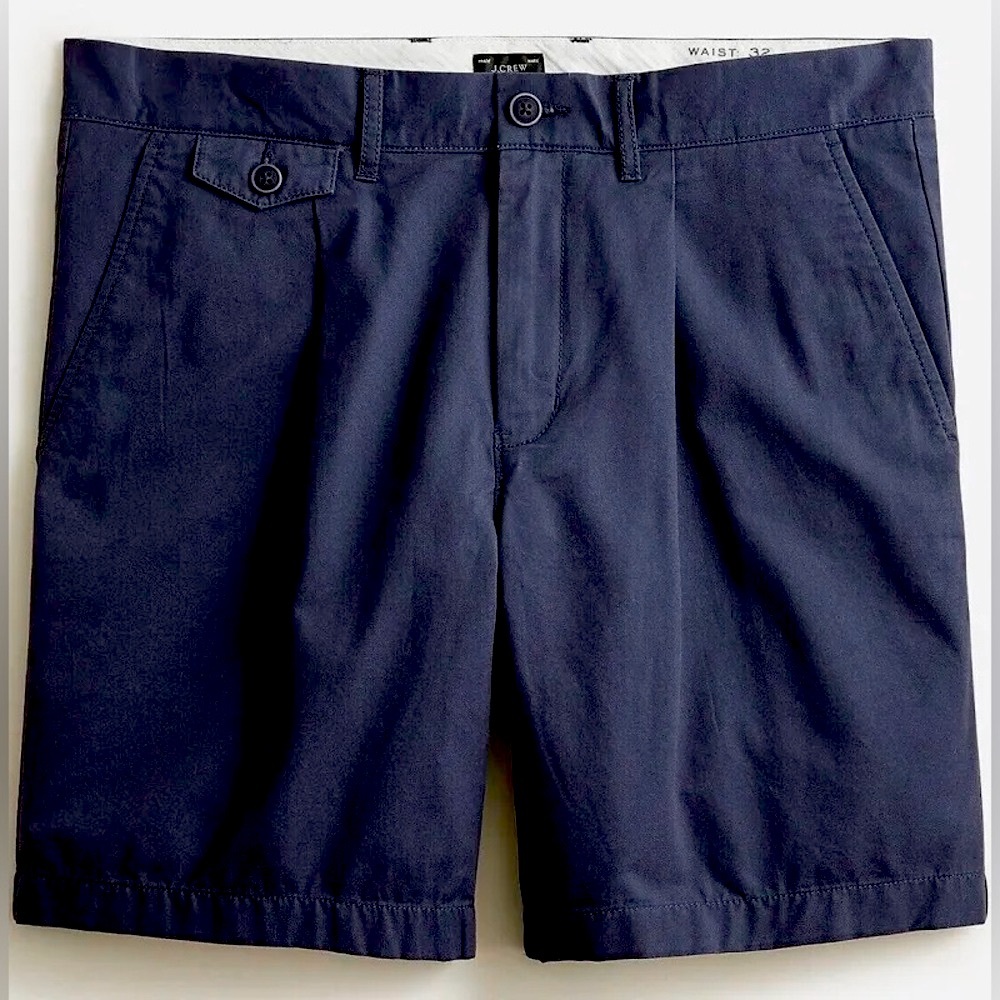 J. Crew Navy Pleated Shorts